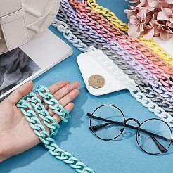 7 прядь 7-х цветных непрозрачных акриловых цепочек ручной работы AJEW-PH0002-76