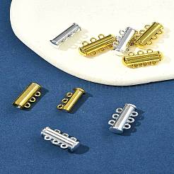 8 комплект 2-цветных 3-рядных магнитных застежек-слайдеров из латуни KK-FS0001-60