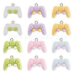 24 шт. 6 цвета непрозрачные подвески из смолы&nbsp;RESI-TA0003-34