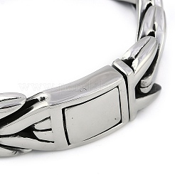 Браслеты из кубинской цепочки из нержавеющей стали 304 для мужчин&nbsp;BJEW-B102-04AS