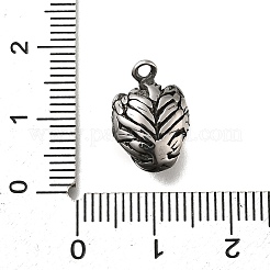 レトロな304ステンレススチールペンダント  動物チャーム  アンティークシルバー  ライオン  14.5x10x8mm  穴：1.6mm&nbsp;STAS-L284-16AS-05