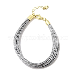 Pulsera de cordón trenzado multifilamento metálico de poliéster para la fabricación de pulseras&nbsp;BJEW-H642-02G-08