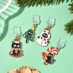 Рождественская тема сплав эмаль подвеска мобильный ремешок HJEW-JM03452