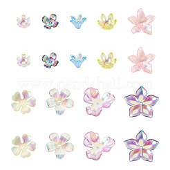 45 capuchon de perles en acrylique transparent de 9 couleurs.&nbsp;MACR-TA0001-92