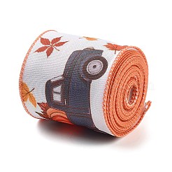 5 ярд полиэстеровой проволочной ленты с принтом в честь Дня благодарения&nbsp;OCOR-K009-01C