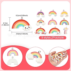 18 шт. 9 цвета непрозрачные подвески из смолы RESI-FS0001-90