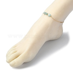Браслеты на ногу из смешанных натуральных бусин: амазонита AJEW-AN00557