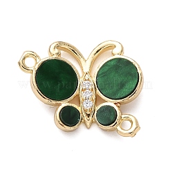 Подвески-бабочки из латуни с микропаве из прозрачного кубического циркония&nbsp;KK-C161-01G