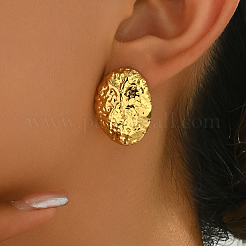 Серьги-гвоздики неправильной овальной формы из нержавеющей стали 201&nbsp;QM7166-2