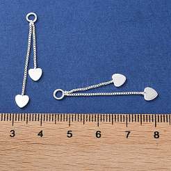 ラックメッキ真鍮チャーム  ニッケルフリー  長持ちメッキ  ハート  銀  36mm  穴：2.3mm&nbsp;KK-D097-07S