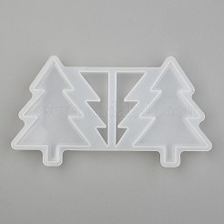 クリスマスツリーストロートッパーシリコンモールド装飾  ストローアタッチメントエポキシレジンキャストモールド  DIYクラフト作り用品用  ホワイト  69x124x1mm  インナーサイズ：45~63.5x17~45mm&nbsp;X-DIY-J003-14
