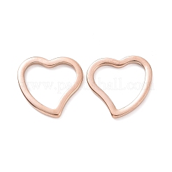 イオンプレーティング（IP）304ステンレス鋼リンクリング  ハート  ローズゴールド  14.5x15x1.5mm  穴：12x10mm&nbsp;STAS-H416-13RG