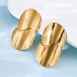 Плоские круглые серьги-гвоздики из нержавеющей стали 304 EJEW-F357-04G