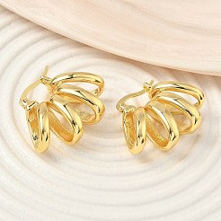 Спиральные латунные серьги-кольца EJEW-F389-04G