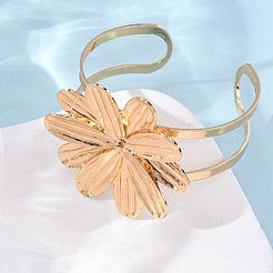 Bracelets manchettes en alliage et fer pour femmes&nbsp;BJEW-F501-01A-KCG