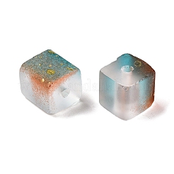 Матовые стеклянные бусины с золотистой блестящей пудрой X1-DGLA-NH001-8mm-01F