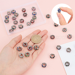 40 шт. 10-х цветные европейские бусины из сплава со стразами&nbsp;MPDL-CA0001-03