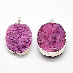 Elettrodeposte pendenti agata naturale e tinto druzy&nbsp;G-N0167-023A