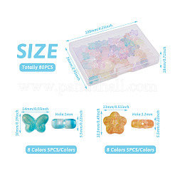 80 pz 16 perle di vetro trasparente stile&nbsp;GLAA-PJ0001-05