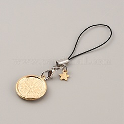 Милые мультяшные звезды/луна сплав эмали мобильные ремешки ремешки&nbsp;HJEW-WH0068-07F