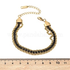 Doppellagige Armbänder aus Edelstahl 304 und Strass-Seilkette für Damen&nbsp;BJEW-F540-09G