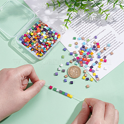360 Stück 18 Farben 2-Loch undurchsichtiges Glas Saatperlen&nbsp;SEED-HY0001-27
