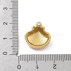 304ステンレススチールラインストーンペンダント  18KGP本金メッキ  シェル形状  16x15x5mm  穴：1.2mm&nbsp;STAS-D300-01G-10