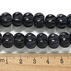 合成ブルーゴールドストーン青金砂石ビーズ連売り  カボチャ  12x7.5~8mm  穴：1.4mm  約25個/連  7.48~7.87''（19~20センチメートル）&nbsp;G-G142-A10-01