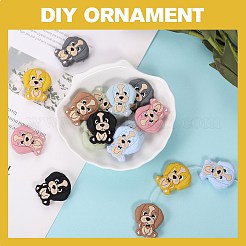 16 шт. 8 цвета силиконовые бусины в виде мультяшных животных и собак JX707A