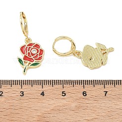 Valentinstag-Ohrringe aus Messing und Emaille für Damen&nbsp;EJEW-G464-01G-01