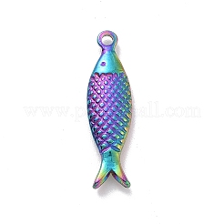 PVD真空メッキ304ステンレスペンダント  魚  虹色  21x5.5x2.5mm  穴：1.2mm&nbsp;STAS-H109-18M
