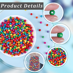 1200шт окрашенные бусины из натурального дерева WOOD-GF0002-13C