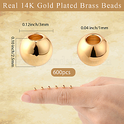 600 шт. латунные распорные бусины для покрытия стойки KK-PA0001-03A-G