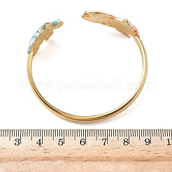Ozean 304 Edelstahl Emaille Manschette Armreifen für Frauen&nbsp;LS-BJEW-F518-02H-G
