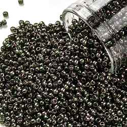 Cuentas de semillas redondas toho, Abalorios de la semilla japonés, (323) olivino de brillo dorado, 11/0, 2.2mm, agujero: 0.8 mm, aproximamente 1103 unidades / 10 g