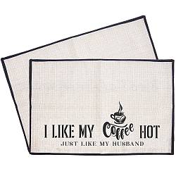 Кофейные коврики diablement fort cup mats, ежедневные поставки, прямоугольник со словом, чёрные, 35x50 см