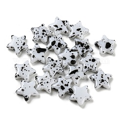 Perles acryliques opaques peintes à la bombe, étoiles du nord, fumée blanche, 13x13x4.5mm, Trou: 1.8mm