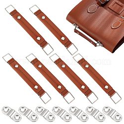 Wadorn 6 ensembles de sangles de sac à main en cuir pu, lanières courtes, avec fermoirs de suspension en fer, pour sac valise accessoires, platine, 14.6x1.7~20x0.6 cm