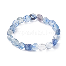 Braccialetti elasticizzati con perline di vetro per le donne, azzurro, diametro interno: 2 pollice (5 cm)