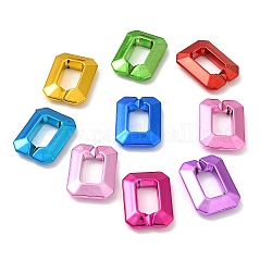 Plaqué acrylique UV reliant anneaux, connecteurs à liaison rapide, rectangle, couleur mixte, 28x21x6mm, diamètre intérieur: 15x8 mm