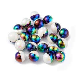 Opake Legierung Perlen, AB Farbe, Runde, Farbig, 16x15.5 mm, Bohrung: 2.4 mm