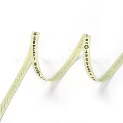 Polyester Ripsband, mit der Nummer, für Schmuck machen, Gelb, 1/4 Zoll (7 mm), 100yards / Rolle (91.44 m / Rolle)