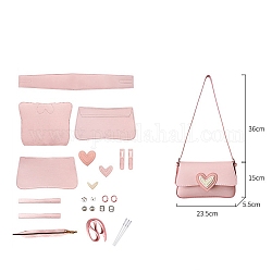Kit fai da te per realizzare borsette in pelle sintetica a forma di cuore, roso, 23.5x15.5x5.5cm