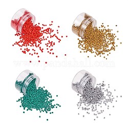 Perle di vetro per la cottura di vernici, colore misto, 4~5x3~4mm, Foro: 1~2 mm, 4scatola / gruppo
