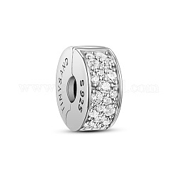 Tinysand 925 clip europee in argento sterling, fermagli europei, argento, 11x5mm, Foro: 3.1 mm