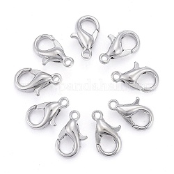 Zinc Alloy Lobster Claw Clasps, Parrot Trigger Clasps, Platinum, 10x6mm, Hole: 1mm