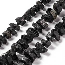 Naturali nera perle di tormalina fili, pepite, 13~23x12~15x6mm, Foro: 1.8 mm, circa 45~47pcs/filo, 17.52~18.31 pollice (44.5~46.5 cm)