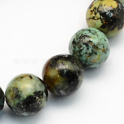 Natural African Turquoise(Jasper) Round Beads Strands, 10.5mm, Hole: 1.2mm, about 36pcs/strand, 15.7 inch