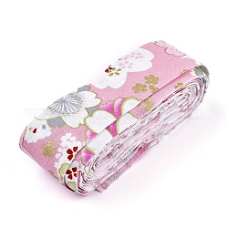 Blumenbaumwollband im japanischen Kimono-Stil, einzeln gedruckt, für DIY Haarschleife, Kopfbedeckungen, handgemachte Ordnung, rosa, 1-1/2 Zoll (40 mm), etwa 10 yards / Rolle (9.14 m / Rolle)