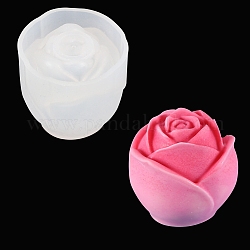 Moldes para velas perfumadas, moldes de silicona de flor rosa, para el dia de san valentin, blanco, 4.2x4.2 cm